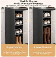 Meuble à chaussures moderne pour entrée avec étagères réglables et porte-parapluie latéral, unité de rangement compacte pour la maison et l'appartement.