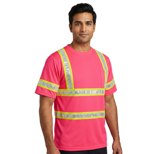 Camisetas Polo de Seguridad Reflectantes de Alta Visibilidad, Transpirables, de Poliéster/Algodón, Ropa de Trabajo de Alta Visibilidad Personalizada - Product Image 1