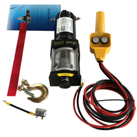 Treuil électrique portable 3000 lb mini 12V/24V 1,0 kW avec réducteur 153:1 pour voiture, bateau, VTT/UTV, moteur d'ancrage et câble anti-rotation