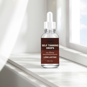 Beauty Facial Tanner Bronzer Self Tanning Drops Aceite de suero facial autobronceador <span class=keywords><strong>para</strong></span> piel ultra oscura natural - Product Image 4