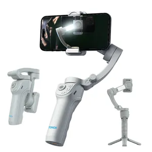 CYKE-Stabilisateur multi-fonctions à trois axes 360, avec reconnaissance faciale, pour selfie, portable, avec lumière d'appoint M01