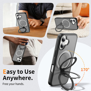 เคสโทรศัพท์360 ° แบบมีขาตั้งหมุนได้สำหรับ <span class=keywords><strong>iPhone</strong></span> 17 PRO <span class=keywords><strong>MAX</strong></span> พร้อมด้วย TPU แม่เหล็กกันกระแทก + PC 2 in 1ฝาครอบโทรศัพท์ <span class=keywords><strong>iPhone</strong></span> - Product Image 5