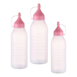 <b>Plastic</b> Bottles 250ml 350ml 500ml Screw <b>Cap</b> Condiment Bottle For Sauce Dressing Squeeze Use Cylinder Shape Food Grade - Product Image 4
