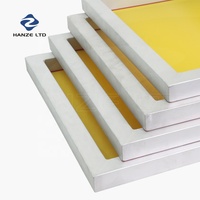 Fabrication de plaques d'impression sérigraphique en polyester à mailles variées, avec cadre en aluminium et en bois personnalisé