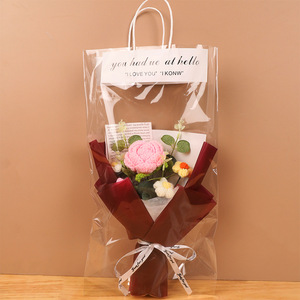 ช่อดอกไม้โครเชต์แฮนด์เมด รูปดอกกุหลาบและดอกทานตะวัน สำหรับวันเกิดแฟนสาว วันแม่ หรือมอบให้คุณแม่ - Product Image 4