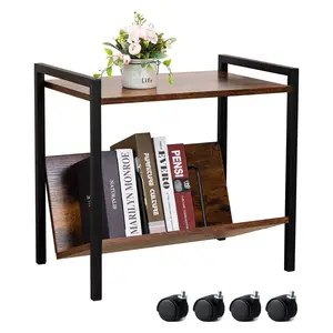 热卖现代风格木质小书架，空间狭小，黑胶唱机支架，带v形架子的2层书柜
