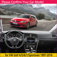 Tapis antidérapant de tableau de bord, pour Volkswagen VW Golf 4 5 6 7 Sportsvan 1997 ~ 2018, accessoires/pare-soleil, MK4 MK5 MK6 MK7 1J 1K 5G