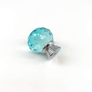 핸들 및 손잡이 중국 당겨 핸들 CX711 중국 판매 장식 하늘 파란색 크리스탈 캐비닛 도어 핸들 손잡이 저렴한 유리 손잡이 - Product Image 2