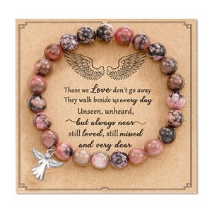 Bracelet en Agate Rose Zèbre à Rayures Violettes avec Breloque Ange, <span class=keywords><strong>pour</strong></span> Couple, <span class=keywords><strong>Amitié</strong></span>, Pierre de Guérison, Vente en Gros - Product Image 4