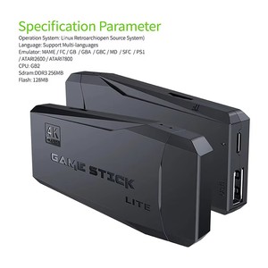 เครื่องเล่นเกมไร้สาย 4K แบบย้อนยุค พร้อมจอยควบคุม 2.4GHz  รองรับวิดีโอเกมความละเอียด 4K HD - Product Image 2