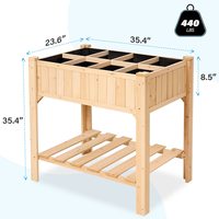 Lit de jardin surélevé à 2 niveaux avec pieds 35.4 "L X 23.6" W X 35.4 "H pour herbes végétales Fleurs Plante verte