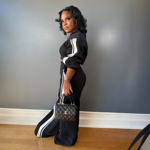 Completo da donna Ol6167 con maglione a righe e pantaloni a gamba dritta, due pezzi, <span class=keywords><strong>abbigliamento</strong></span> <span class=keywords><strong>spot</strong></span>. - Product Image 2