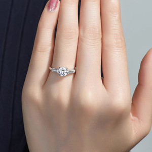 14k 18k Gold Runder Verlobungsring Labor-Gezüchteter Diamantring Versprechen-Solitär-Diamantring - Product Image 4