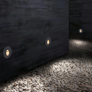 Lumière d'<span class=keywords><strong>escalier</strong></span> murale LED miniature carrée ronde étanche IP65 pour extérieur et intérieur, éclairage encastré pour marches, éclairage latéral d'<span class=keywords><strong>escalier</strong></span>, couleur noir et blanc, 3W - Product Image 5