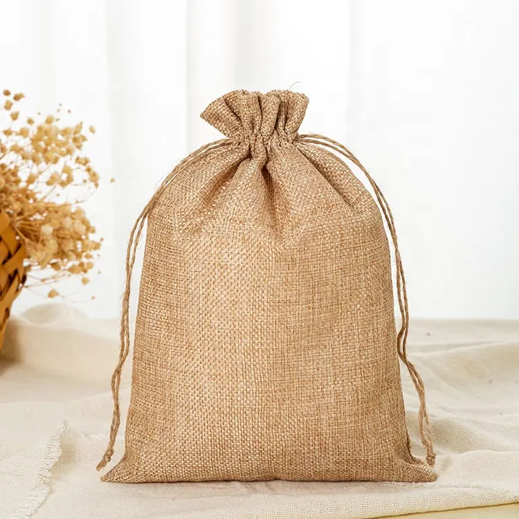 Vendita calda Mini borsa di canapa regalo gioielli borsa con coulisse borsa di iuta di iuta confezione di chicchi di caffè borsa di tela di canna di fucile