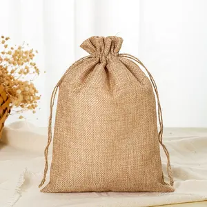 Venda quente Mini Hemp Bag Presente Jóias Drawstring Pouch Jute Hessian Bag Embalagem De Feijão De Café Gunny Burlap Bag