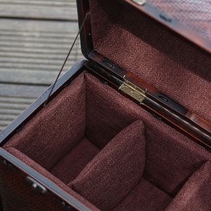Bamboo Woven Tea <b>Box</b> Large Size Portable <b>Vintage</b> Style Chinese Republic Era Luggage Gift Craft - Product Image 2