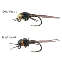 Nouvelles 5 pièces par boîte, Nymphes à tête de perle en tungstène nouées à la main, mouches artificielles pour la pêche à la truite en ruisseau