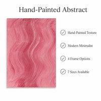 Peinture à l'huile texturée abstraite rose faite à la main, minimaliste, grande taille, encadrée, prête à accrocher, vente en gros de tableaux et d'art mural