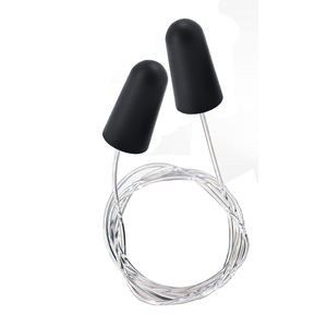 Gehörschutz Schnur gebundene schwarze Ohr stöpsel mit durchsichtigen PU-Schaum-Ohr stöpseln, einzeln verpackt - Product Image 1