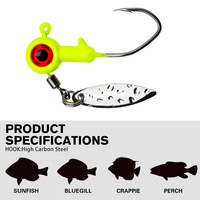 Umpan kepala Jig 5 warna untuk memancing, 5 buah kait kepala putar bola bulat logam untuk Crappie Lure Bass Trout