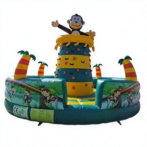 Divertidos juegos inflables interactivos de carnaval con temática de monos, juegos de pared de escalada inflables para eventos al aire libre. - Product Image 1