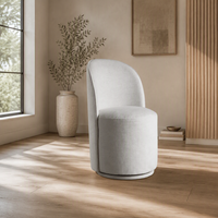 Chaise de salle à manger moderne entièrement rembourrée, dossier haut incurvé, chaise d'appoint en tissu sans pieds pour salle à manger, hôtel, restaurant