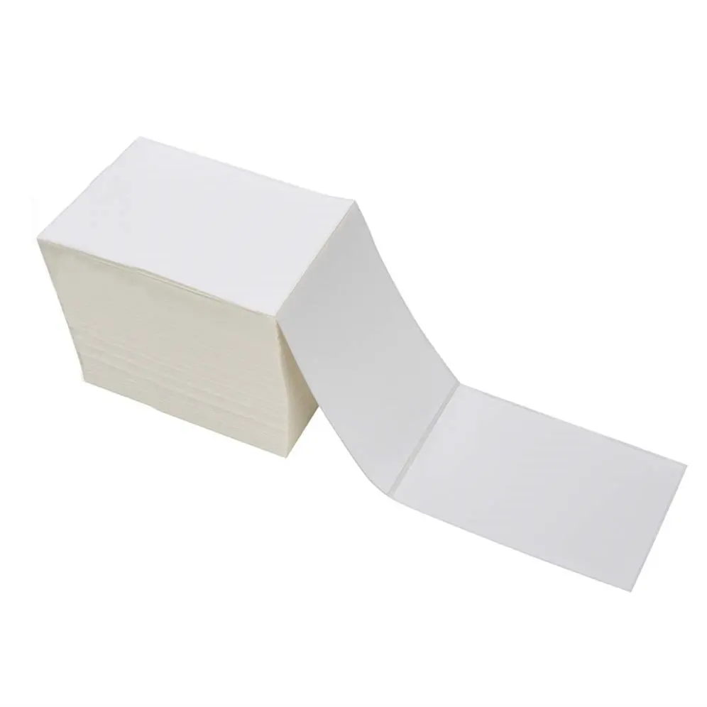 Direct Thermal Labels White Perforated Shipping Labels 500labels 100*150mm 100x150mm 4 x 6 inch Fanfold 4" x 6" label