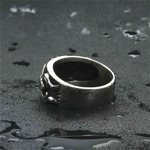 Men's Stainless Steel <b>Cross</b> <b>Ring</b> <b>Silver</b> Punk Style Geometric Design Gift Jewelry - Product Image 3