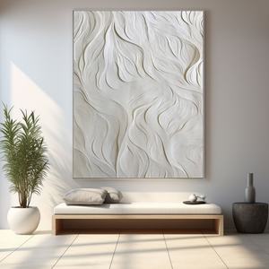 Peinture à l'huile minimaliste faite à la main encadrée, art mural pour la décoration intérieure rétro-moderne - Product Image 6