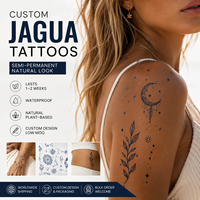 Stiker Tato Semi Permanen Realistis Efek Tinta Biru Garis Halus Tahan Air Seni Tubuh Sementara