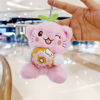 Schattig pluche fruitkat sleutelhanger/tasbedel/pop sleutelhanger