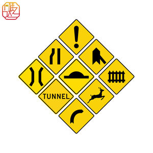 ป้ายจราจรเตือนสีเหลืองมาตรฐานสากล - ป้ายเตือนอันตรายบนถนนแบบสะท้อนแสงทำจากอะลูมิเนียมที่ทนทาน - Product Image 1