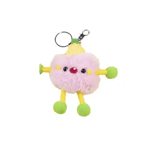 New Imitation Rex Rabbit Fur Small Coal Ball Plush Pendant Lovely Car Key Chain Bag Pendant Mobile Phone Pendant Plush Keychain