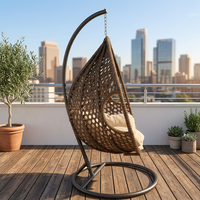 Fauteuil suspendu en rotin pour extérieur avec support, idéal pour salon, patio, balcon et jardin – Vente en gros sur mesure