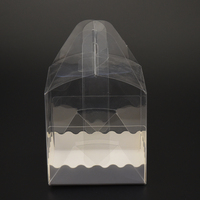 Boîte d'emballage à emporter pour gâteaux et macarons en PVC hautement transparent, faite à la main, personnalisable avec insert en papier et autocollants