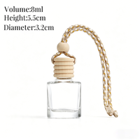 Diffuseur de parfum carré esthétique de 8 ml pour voiture, pendentif vide en verre pour décoration automobile