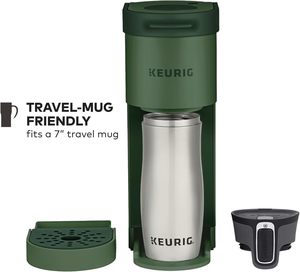 <span class=keywords><strong>Cafetera</strong></span> <span class=keywords><strong>Keurig</strong></span> K-<span class=keywords><strong>Mini</strong></span> de una sola porción para cápsulas K-Cup, tamaño de preparación de 6 a 12 onzas, eficiente en consumo de energía, ideal para espacios pequeños, color verde olivo. - Product Image 6