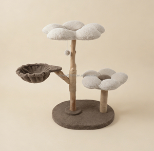 VaryWell Lussuoso Grande Classico Eco-Friendly Morbido Tiragraffi a Torre per Gatti da Interno in Legno e Sisal con Cuccia Morbida e Albero per Gatti in Cartone - Product Image 1