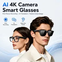 Lunettes Intelligentes IA W660 avec Caméra 4K 20MP, EIS, WiFi pour la Traduction, Audio à Oreille Ouverte, Enregistrement Vidéo Mains Libres, Puce IA Intégrée