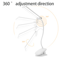 Lampe de table à double support pliable, 2 pièces, rechargeable, pince pour bureau de lecture