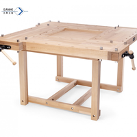 Établi carré pour 4 personnes établi en bois établi en bois massif pour table d'enseignement pour enfants bricolage fait à la main
