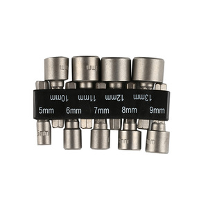 Juego de llaves de vaso hexagonales no magnéticas de 5-13 mm de venta directa de fábrica, 9/14 piezas, con varilla de extensión estriada, destornillador OEM personalizable incluido - Product Image 4