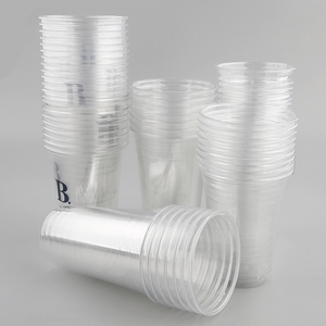 16 24 32oz clear PP PET biodegradable injection disposable smoothie milktea bubble tea ice coffee sealing film for plastic cups
