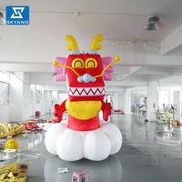 Sculpture d'art décorative commerciale de dragon suspendu gonflable Personnage de dessin animé de sculpture de dragon gonflable personnalisé
