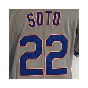 Jersey de béisbol cosido bordado de la mejor calidad gris Juan <span class=keywords><strong>Soto</strong></span> de Nueva York listo para enviar - Product Image 1