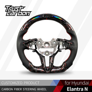 Volante de Fibra de Carbono Forjado Personalizado para Hyundai Elantra <span class=keywords><strong>N</strong></span>, I30 <span class=keywords><strong>N</strong></span>, <span class=keywords><strong>I20</strong></span> <span class=keywords><strong>N</strong></span>, Veloster <span class=keywords><strong>N</strong></span>, con Pantalla LED Inteligente de RPM - Product Image 2