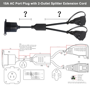 US Male to Female Nema Power Cords Pvc Extension Cord 14AWG 16AWG 18AWG 3 Pin <b>Plug</b> Cord for Computer With Square <b>Cover</b> - Product Image 6