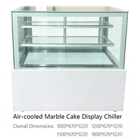 Vitrine Réfrigérée Commerciale à Front Ouvert pour Gâteaux, avec Rideau d'Air, Étagères en Verre Réglables, Boîte à Lumière et Comptoir Congélateur