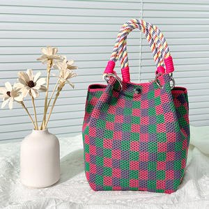 Çok amaçlı açık büyük kapasiteli Tote iş çeşitli eşyalar örgü çanta kadınlar için dokuma çanta - Product Image 5